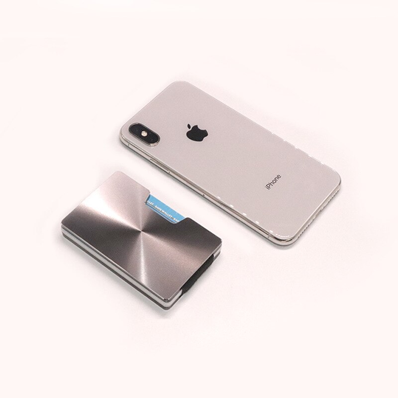 RFID métal Mini argent Simple mince métal porte-carte de crédit avec RFID Anti-chef voyage Mini portefeuille homme pour rfid portefeuille