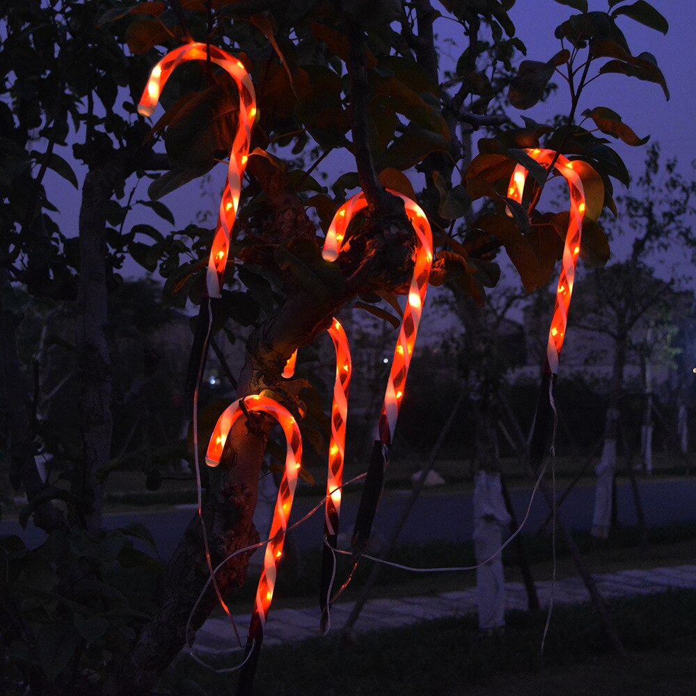 Christmas Candy Cane Solar energy Lights Year Lights Outdoor Garden Christmas Decoration Xmas Candy Cane Light