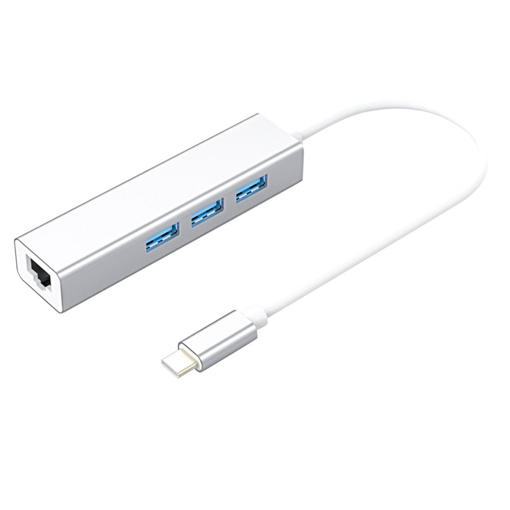 S81-U3-C Mulit Ports Zinn-beschichtete Kupfer Leiter für PVC Typ-C Männlichen zu RJ45 3 USB 3,0 Weibliche computer USB-C Splitter