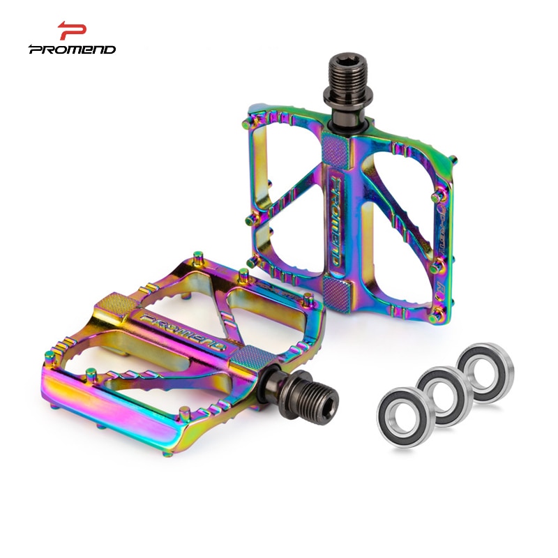 PROMEND Bicycle Pedals 3 Bearing Quick Release Road Folding Bike Pedal Pedals for Bicycle Parts Oil Slick Black R67