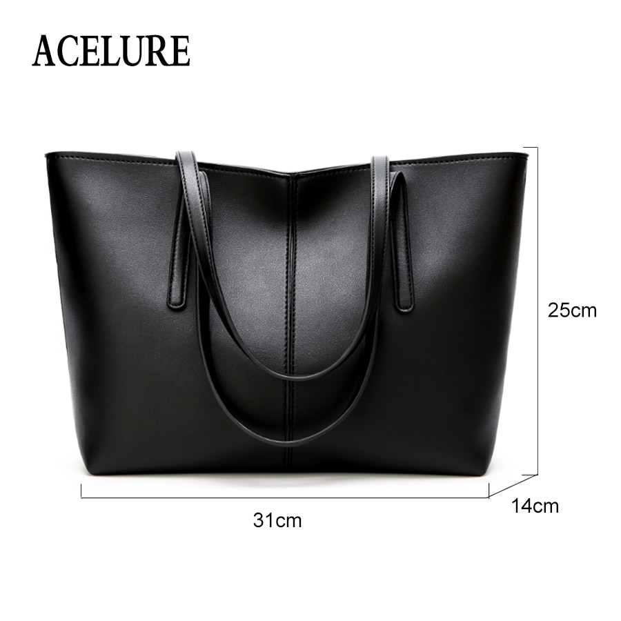 ACELURE doux sac à bandoulière en cuir synthétique polyuréthane pour les femmes solide haute capacité fourre-tout décontractés femme all-match sac à bandoulière dames sac à main