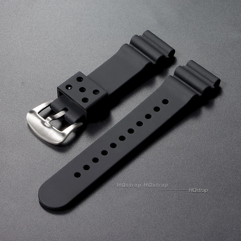 Zachte Siliconen Horlogeband 20mm 22mm Mannen Vrouwen Rubber Horlogebanden voor Seiko SKX007 SKX009 Waterdichte Sport armband: Black Yellow / 20mm