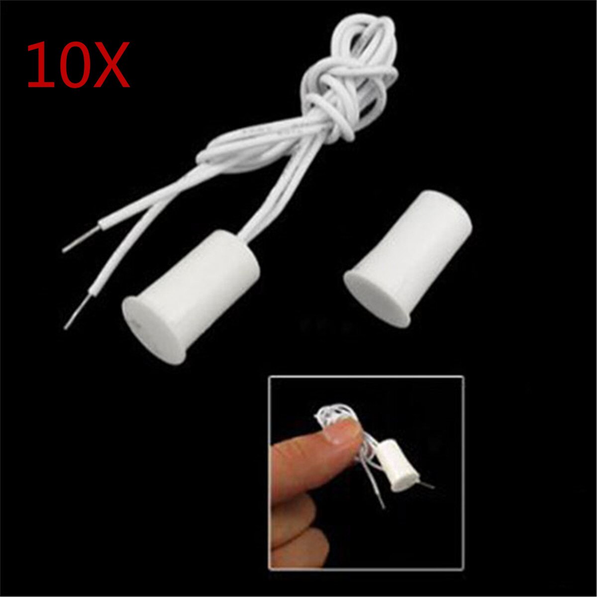 10 Pair Wired Door Window Sensor Recessed Magnetic Contacts Security Reed Switch Alarm For Home Security Alarm White