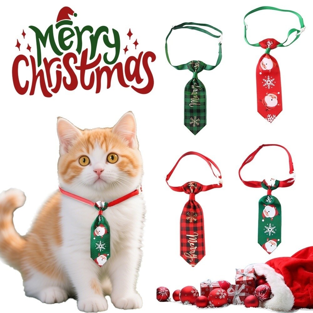 Abbigliamento per animali domestici Simpatico cravatta natalizia per cani Papillon decorativo regolabile per cani Costume Papillon per animali domestici Collare Celebrazione natalizia