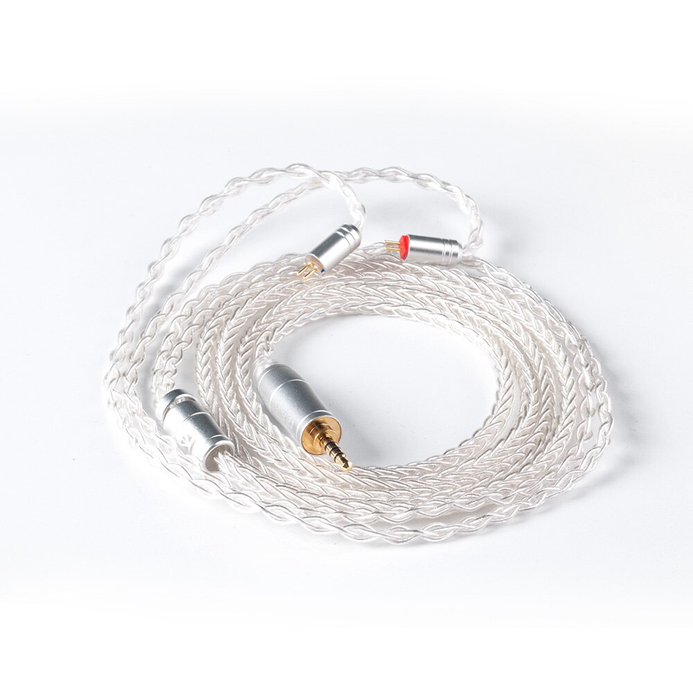 KBEAR 8 Core Upgraded Silver Plated Balanced Cable 2.5/3.5/4.4MM With MMCX/2PIN/QDC for BLON BL-01 BL-03 KZ ZSX ZAX DQ6 ZSTX: 2PIN2.5