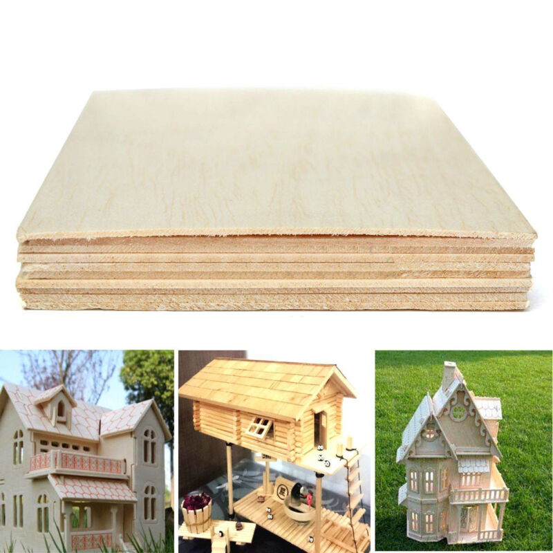 10 kpl puulevymalli balsa puu diy talo laiva lentokonevalo 100 x 100 x 1.5mm