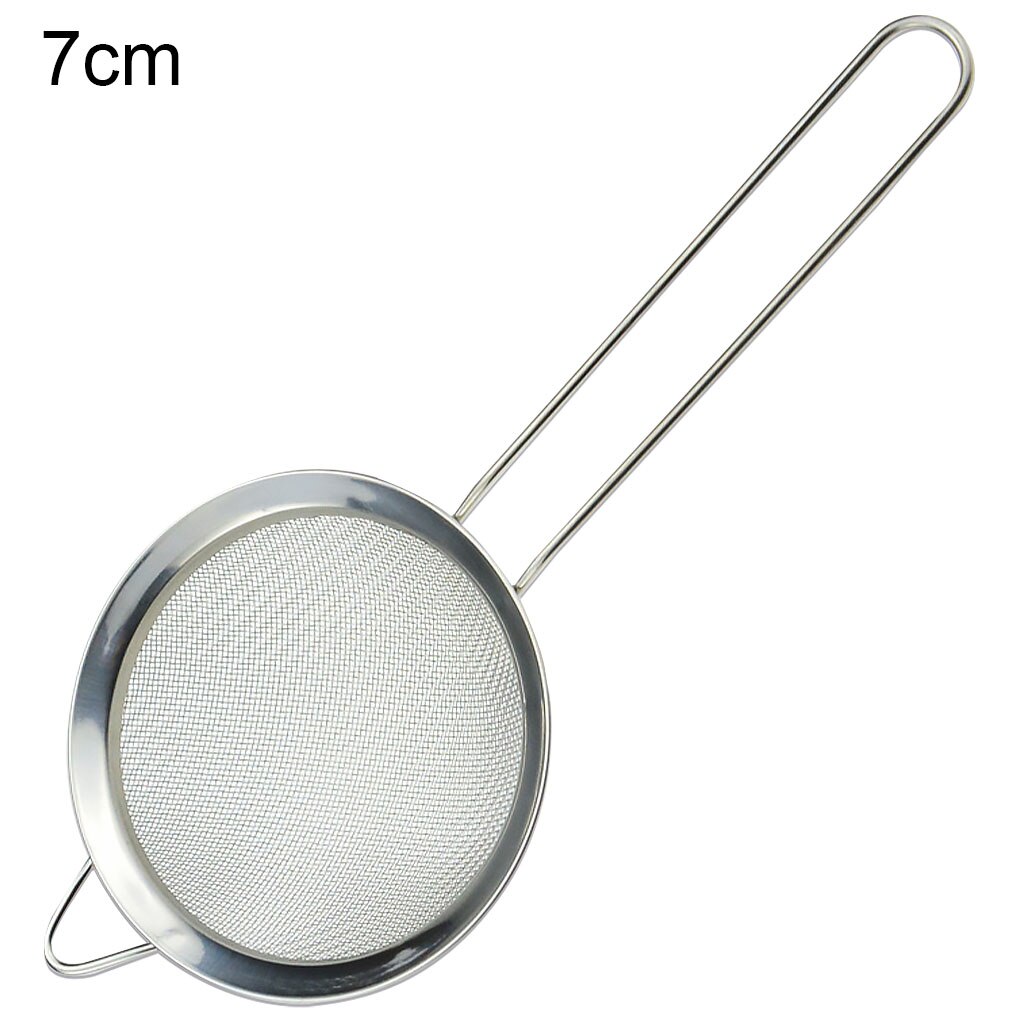 Kitchen Fine Mesh Strainer Stainless Steel Fine Mesh Strainer Tea Colander Long Handle Food Sifter Flour Sieve Baking Tool: 7cm