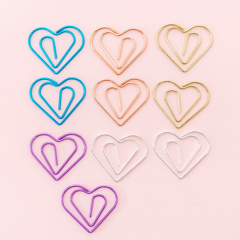 10Pcs Hollow Envelope Diamond Shape Paper Clips Set Cute Stationery Metal Clear Binder Clips Photo Tickets Notes Letter: 5
