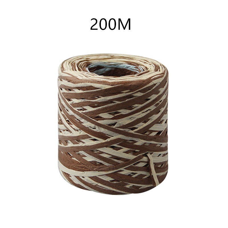 80m/200m/ rullan värinen paperiköysi raffia nauha koristenauhat karkkipakkaus scrapbooking askartelunauha hääjuhlasisustus