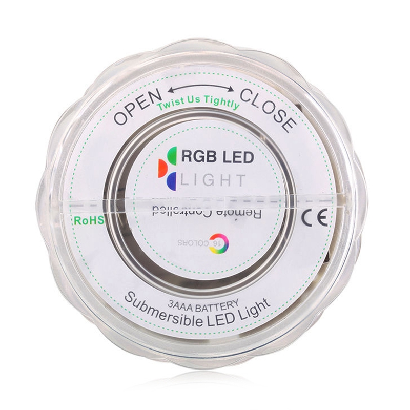2 stk 10 led nedsænket lys undervands rgb pool / bad / spa lys + fjernbetjening
