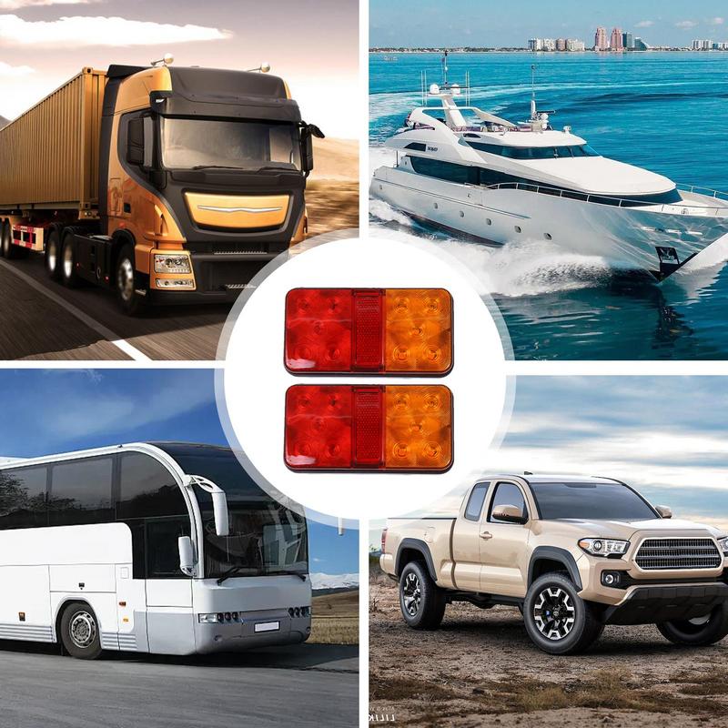 LED Truck Tail Lights 1 Pair Night Driving Side Lights Trailer LED & Signal Tail Light 12V/24V/12-80V For Trailer Caravan Boat