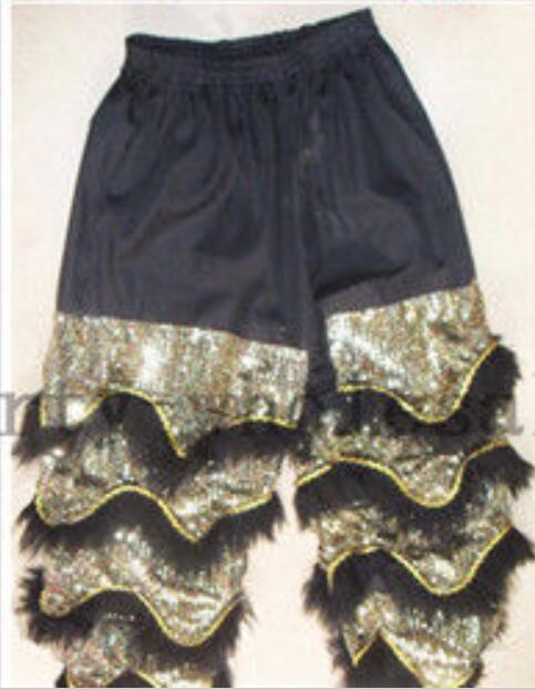 Traje de danza del león chino publicidad pantalones Festival Año rendimiento ropa Cosplay partido vestido talla adulta: Black