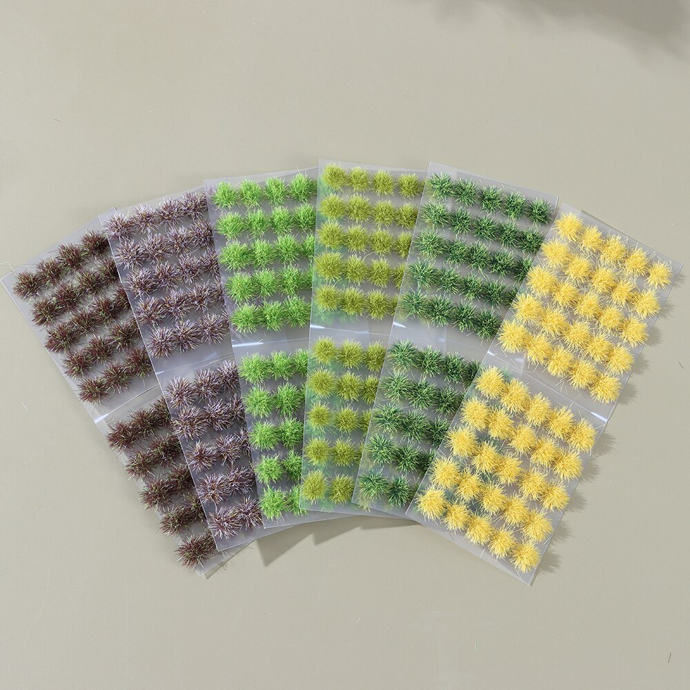 50pz 5mm erba artificiale ciuffo modello di simulazione boccole in miniatura grappolo di piante tavolo da sabbia multi-terreno scena materiale fai da te
