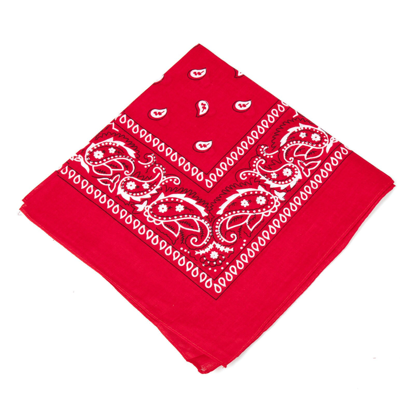 Newest Scarf Headband Bandanas Head wrap Cotton Head Wrap Neck Wristband Handkerchief Black White Pink: Red