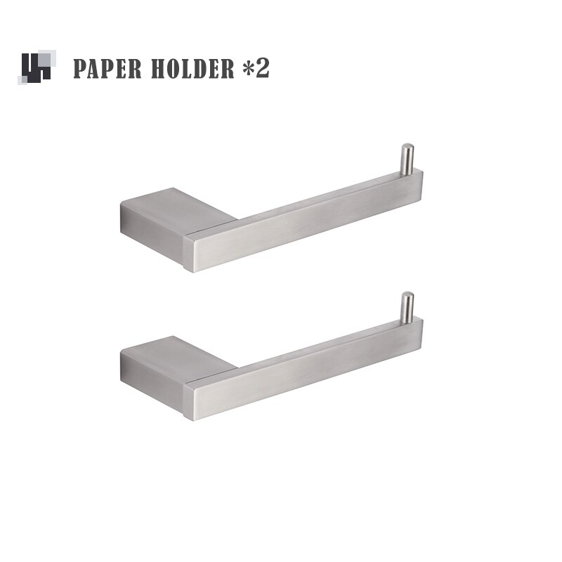 Porte-papier essuie-tout en acier inoxydable, accessoires de salle de bains, porte-serviettes brossés, porte-brosse de toilette, porte-savon à crochet: 2 PCS Paper Holder