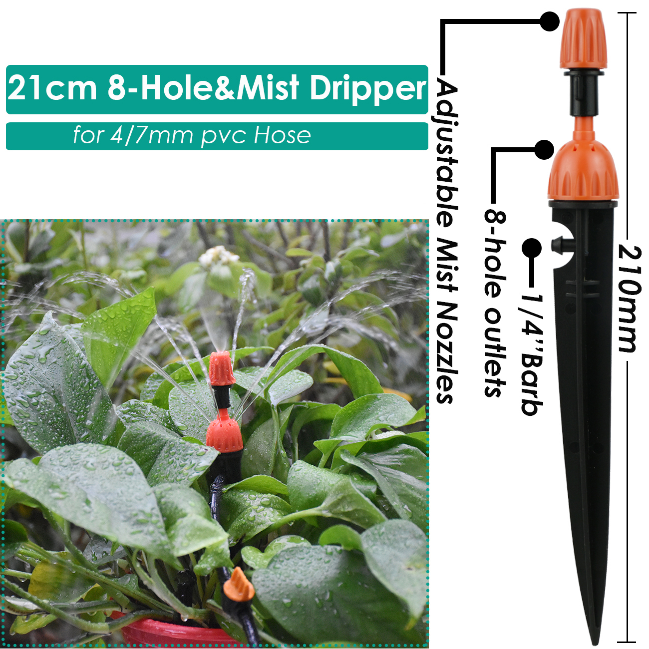 KESLA Tuin Micro Druppelirrigatiesysteem Kit 1/4 ''Dripper Sprinkler Automatische Watering Kit voor Pot Bonsai Balkon Kas