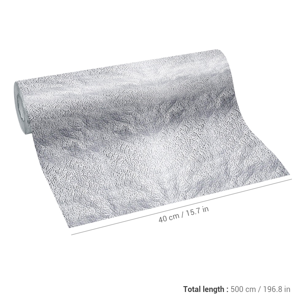 Adesivos de folha de alumínio para cozinha, folha de alumínio adesiva para decoração de casa, papel de parede à prova d'água para móveis, 500cm x 40, 1 rolo cm