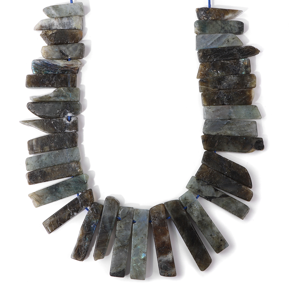 Top percé cristal naturel Quartz lazuli Labradorite minéraux tranche pointe perles coupe cristal bâton pendentifs fabrication de bijoux couronne