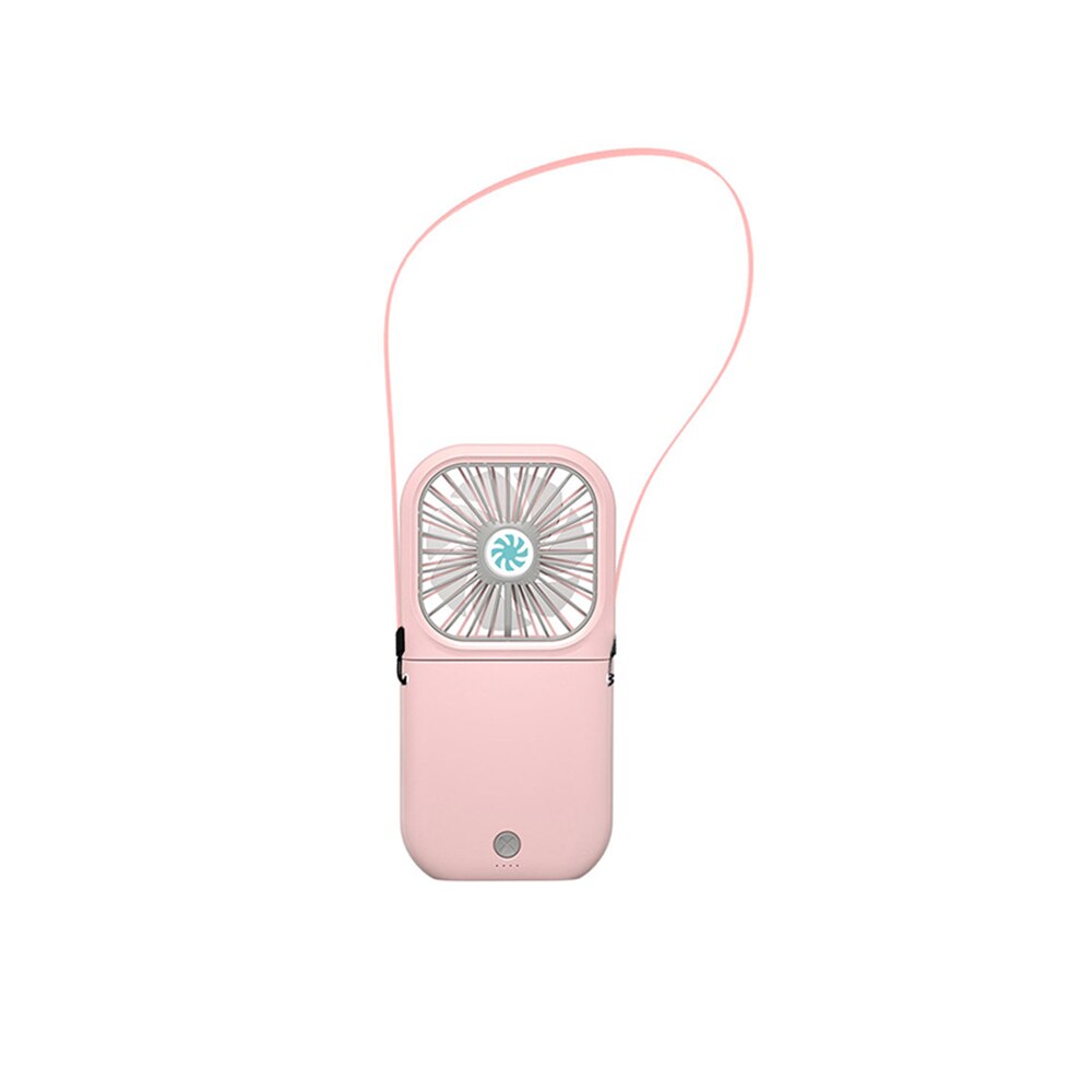 Stijl Halter Fan Mini Draagbare Vouwen Usb Kleine Ventilator Langdurige Fan Mini Draagbare Ventilator Hand Ventilator Batterij: pink