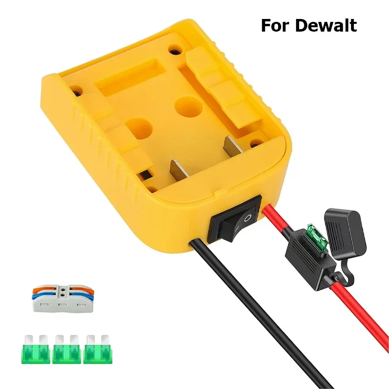 Power Wheels Adapter Battery Adapter For Dewalt/Milwaukee 18V 20V Battery 12AWG Wire Power Connector With Fuse DIY Tool: Blue