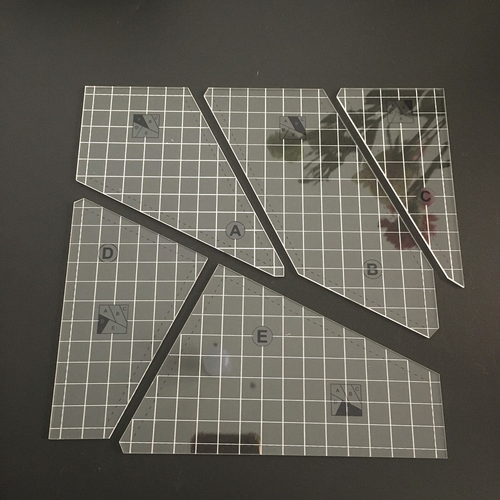 Acrylic Template 5pc Set Quilting Templates Arts Crafts Sewing Templates Sewing Tools DIY Accessory Shaped work ruler