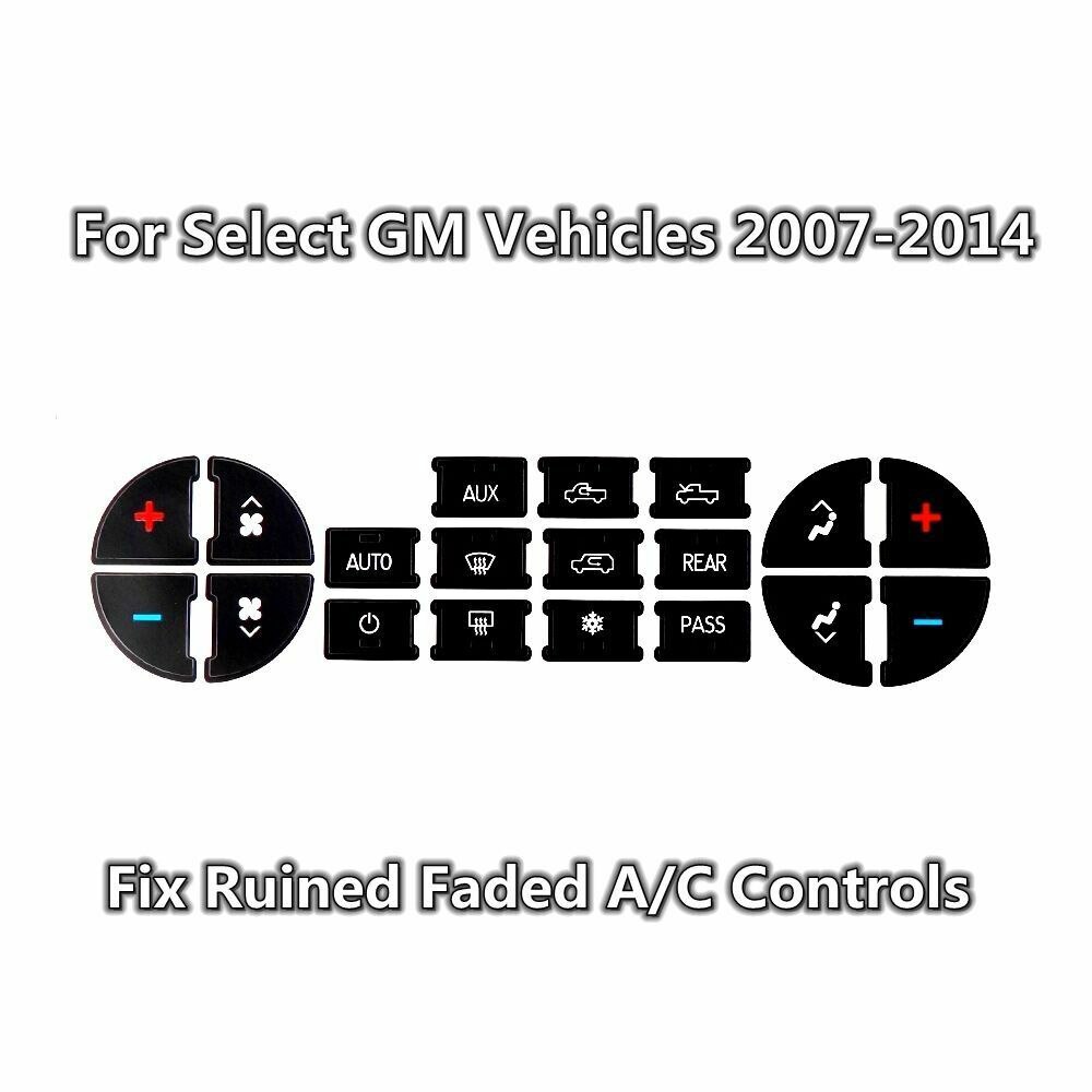 Autosticker airco dashboardknop reparatieset stickers vervangen voor chevrolet gmc tahoe