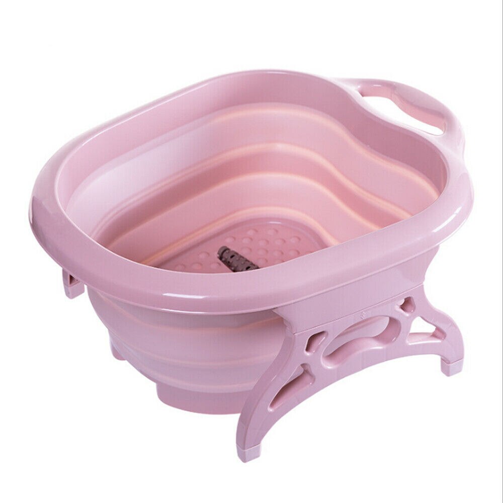 Massage Roller Vouwen Inweken Bassin Comfortabele Voeten Wassen Spa Thuisgebruik Ontspannen Voet Pedicure Care Vat: Roze