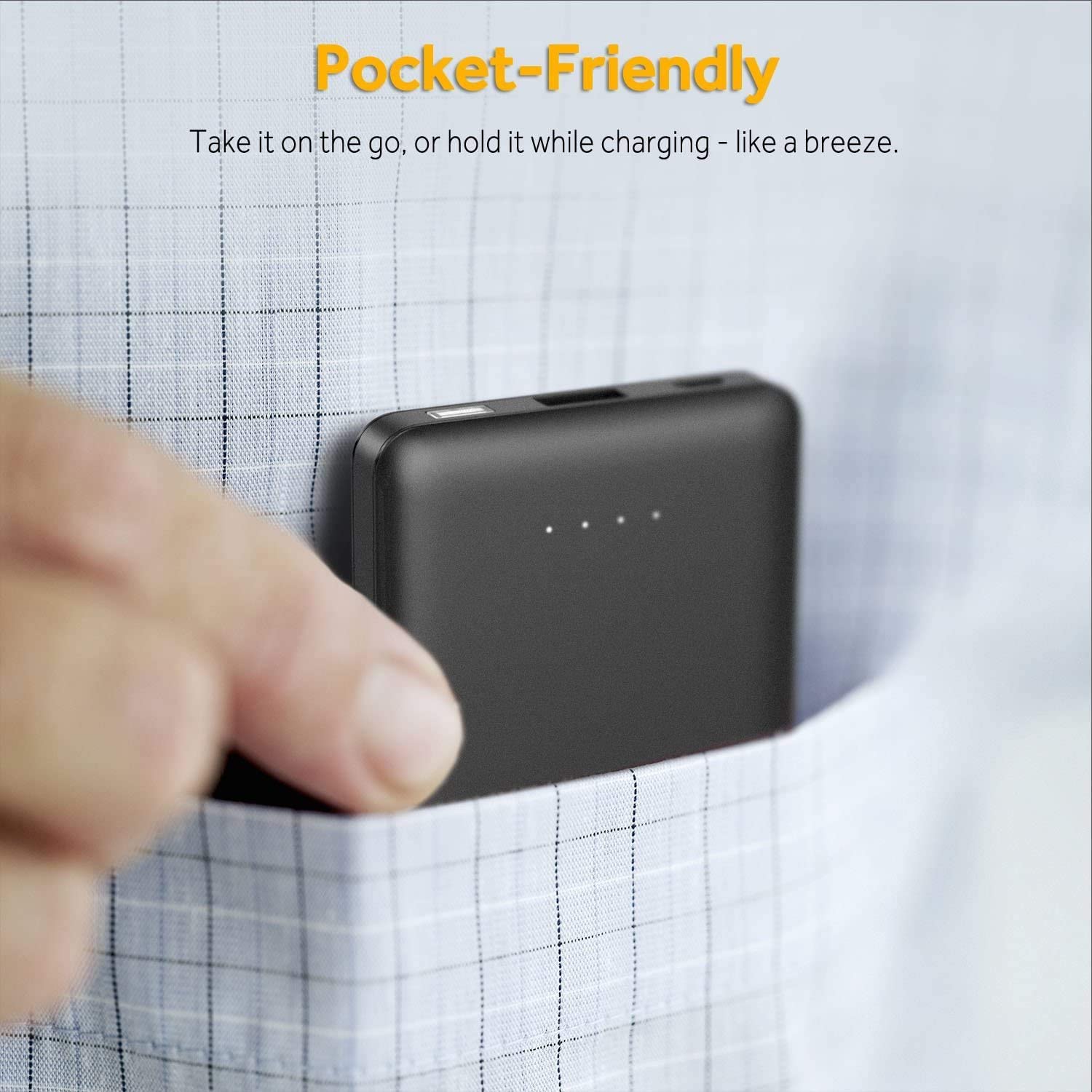 Easyacc powerbank, powerbank 10000 mah hurtigopladning sort powerbank ekstern batteripakke bærbar oplader powerbank til xiaomi