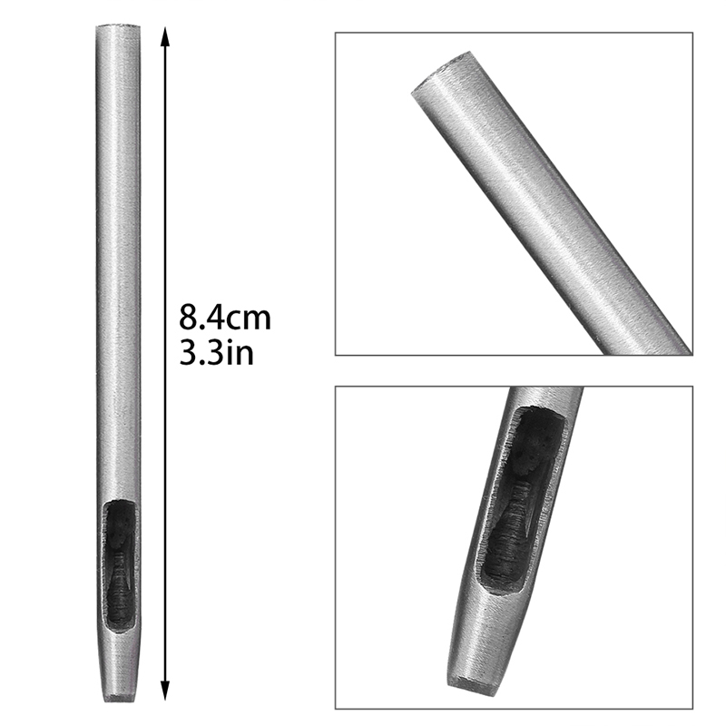 RORGETO Hole Hollow Punch Leather Hole Punch Cutter 0.5mm-5mm Belt Punch Round Hollow Hole Steel Belt Watch Band Puncher