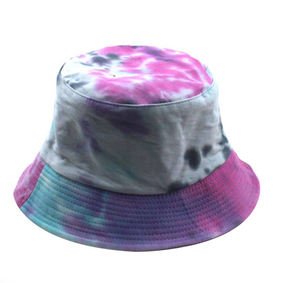 Unisex Hip Hop Cotton Reversible Bucket Hat Tie-dye Print Wide Brim Sun Boonie Caps Casual Fishman Hat: D