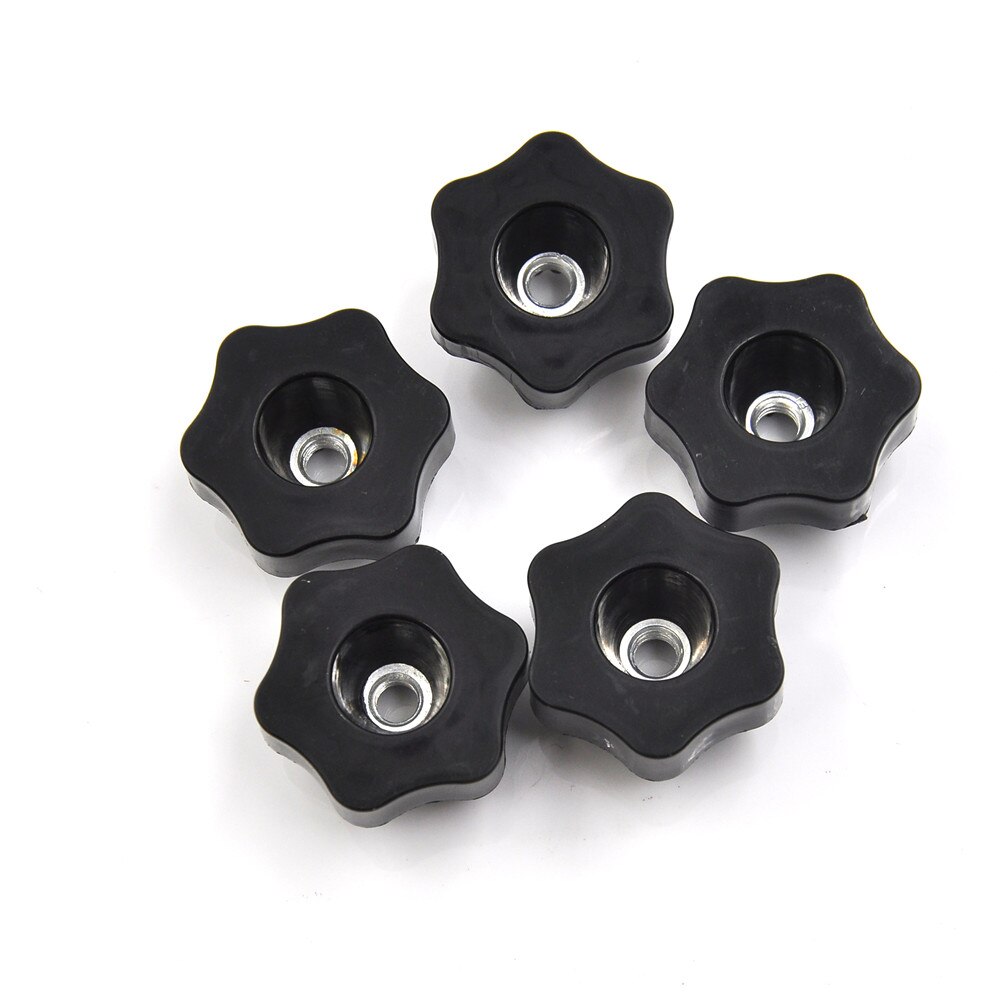 4 PCS Clamping Nuts Knob with through-hole for industry equipment M6 Female Thread Star Shaped Head