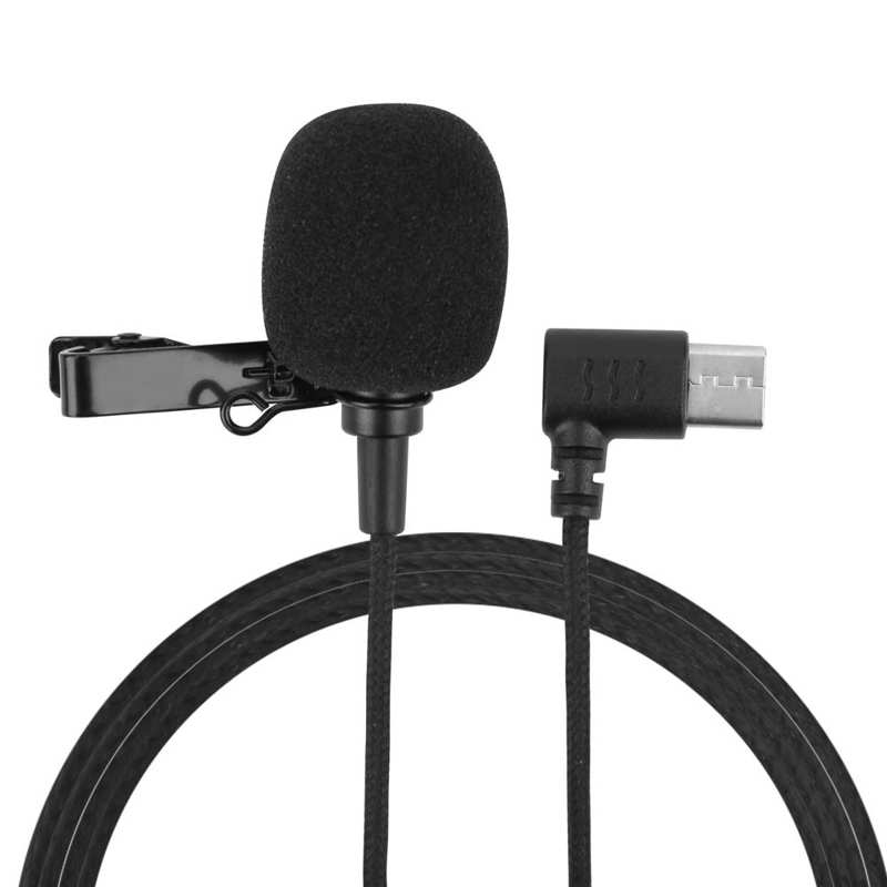 Micrófono Lavalier con interfaz de TYPE-C, micrófono omnidireccional con Clip, compatible con SJCAM, SJ8, SJ9, SJ10, accesorios de Cámara de Acción