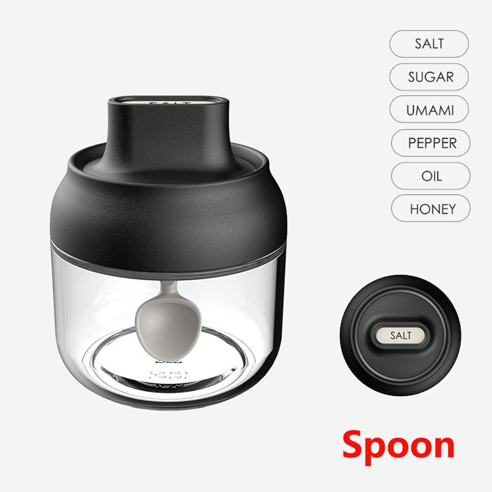 Edelstahl gewürz glas mit löffel küche salz Shaker MSG gewürz Kasten tomaten Soße gewürz glas gewürz glas versiegelt: 3