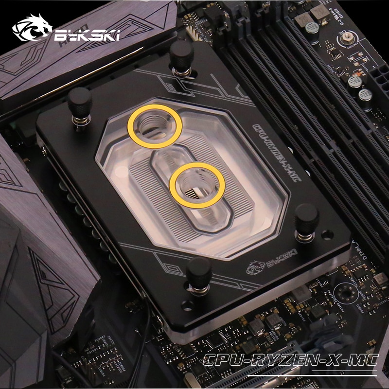 Bykski CPU-RYZEN-X-MC RGB LED CPU Wasser Kühl Block für AMD bin2 bin3 bin4 TR4 Schwarz