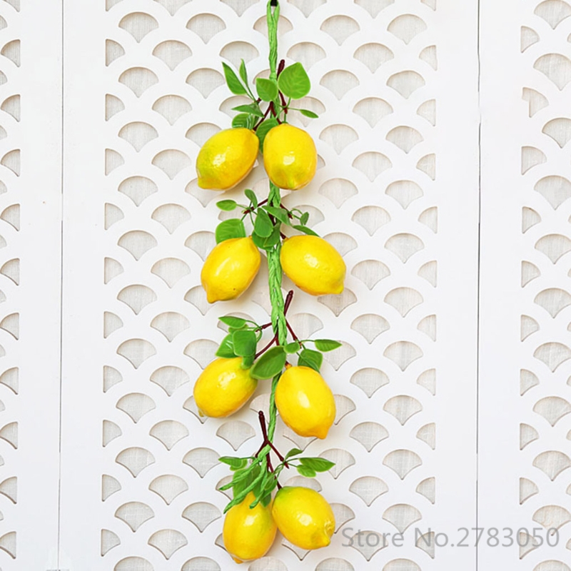 Artificial Fruit Vegetables Peach Lemon Mango String for Restaurant Hotel Home Garden Decoration Hanging Pendant Display Props