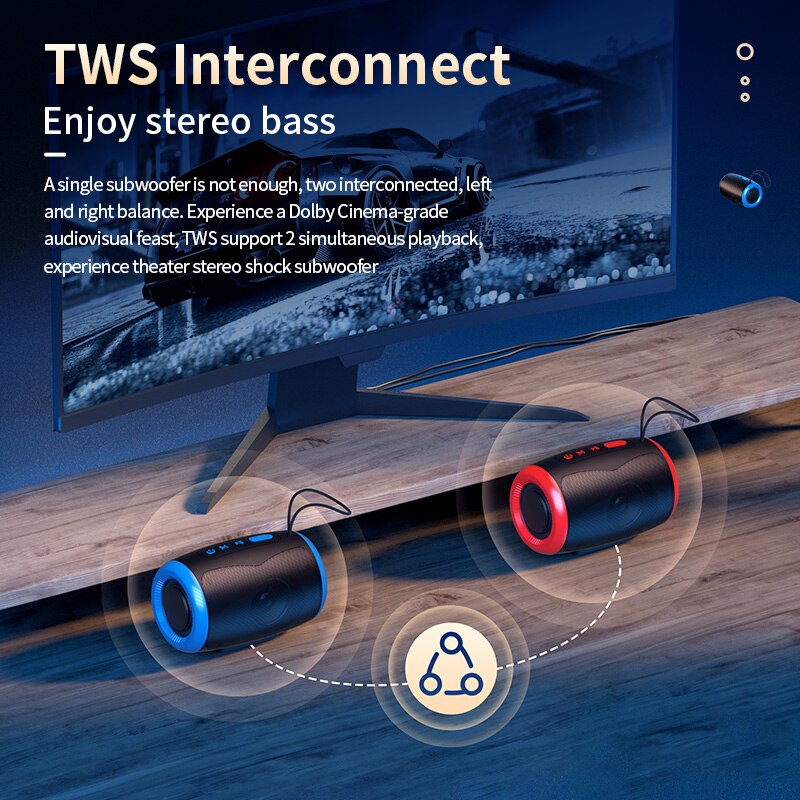 TSN-1 draagbare luidspreker Draadloze Bluetooth-luidsprekers met 5.3 stereo FM/SD/USB-schijf/Aux-modi Waterdicht voor Hifi-geluid buitenshuis