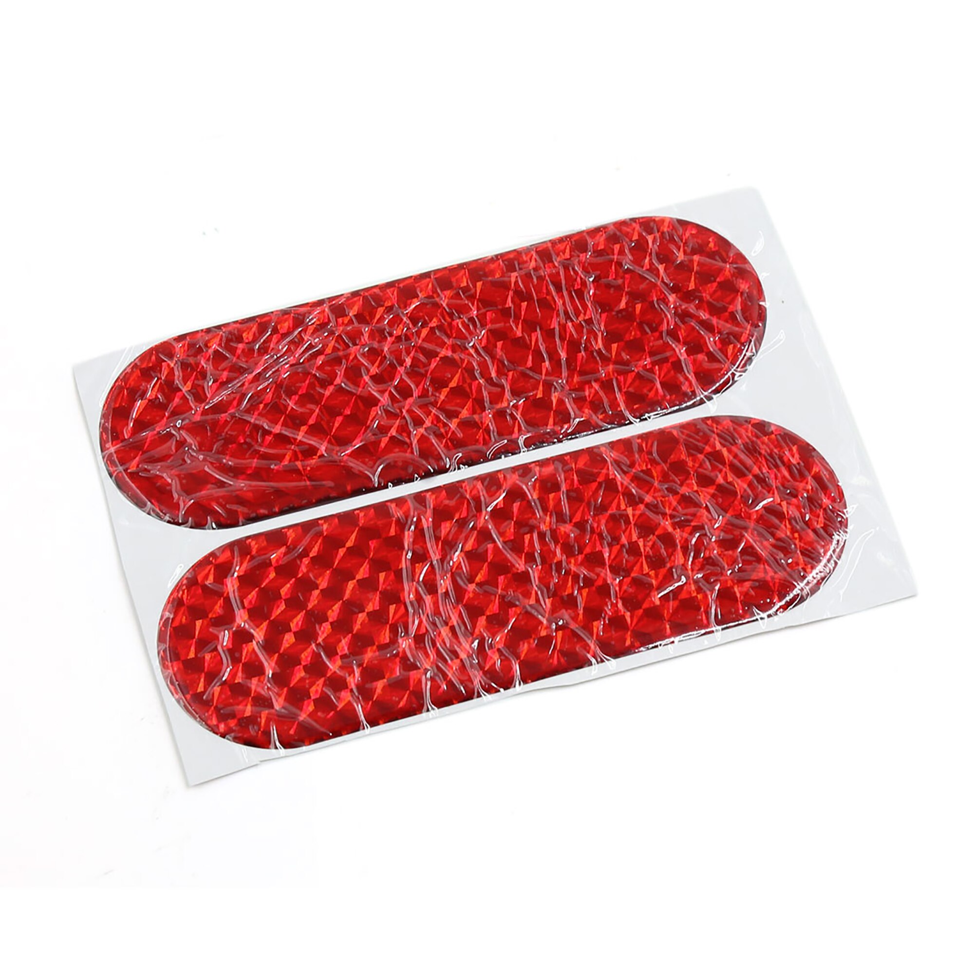 X AUTOHAUX 2Pcs 12cmx4cm Car Auto Exterior Reflector Decal Stick-On Reflective Sticker Red Car Reflective Sticker ACCESSORIES