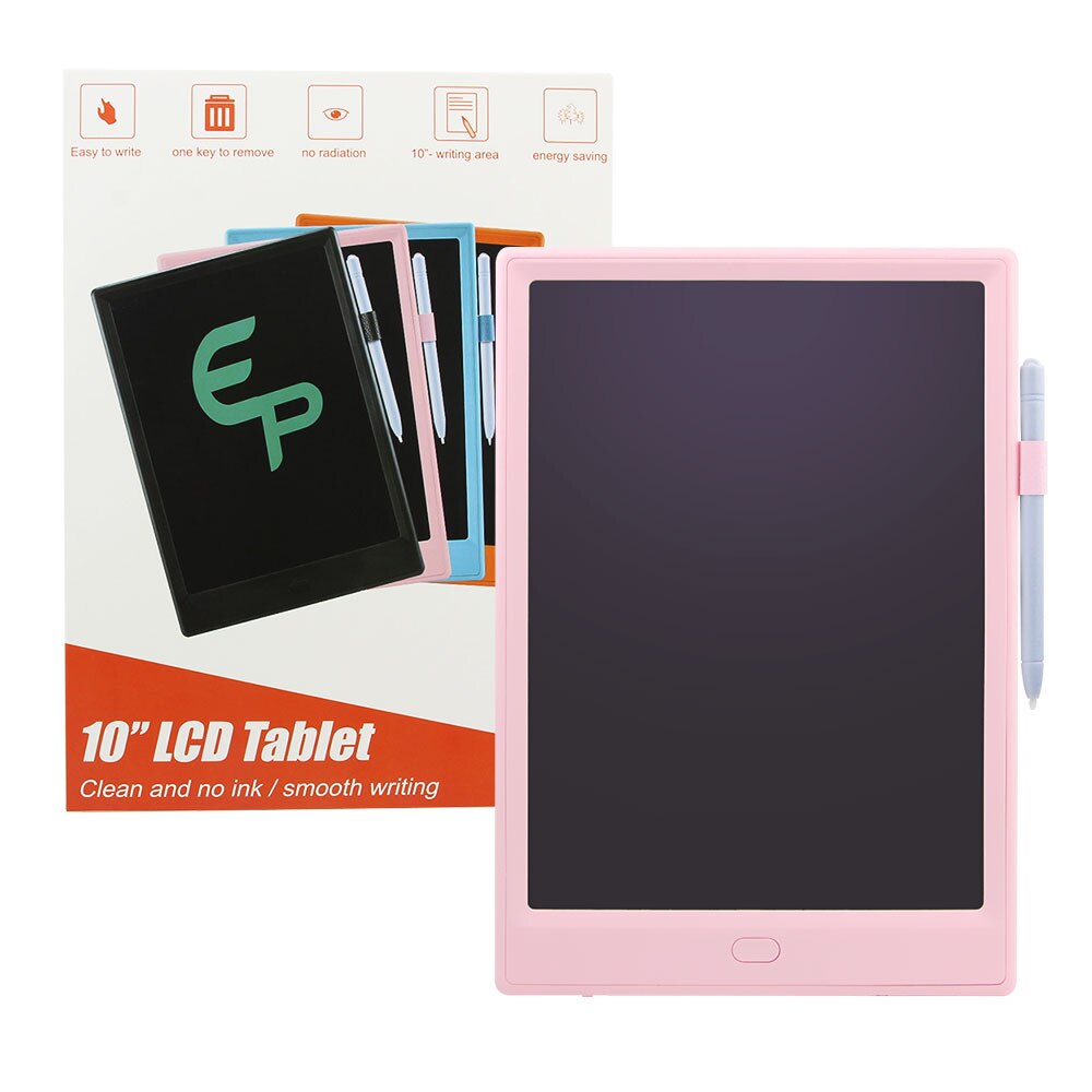 CHYI 10 Inch LCD Writing Tablet Electronic Erasable Epaper Notepads Digtal Graphic Board Smart Drawing Memo Pad For Kids To Draw: Pink