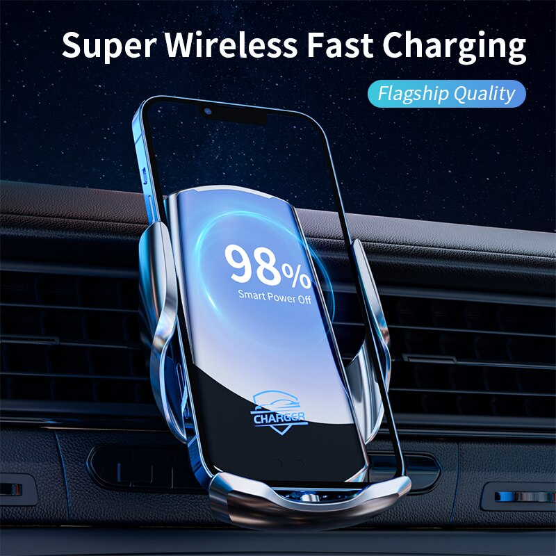 Smart Sensor Automatic Clamping 15W Fast Car Wireless Charger Stand Air Outlet Multifunction Phone Wireless Charging Bracket