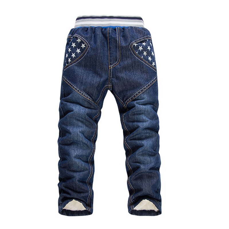 6-10 Jaar Jongens Winter Jeans Kinderen Vijf Ster Warme Thermische Katoenen Broek Kinderen Dikker Plus Fluwelen denim Broek