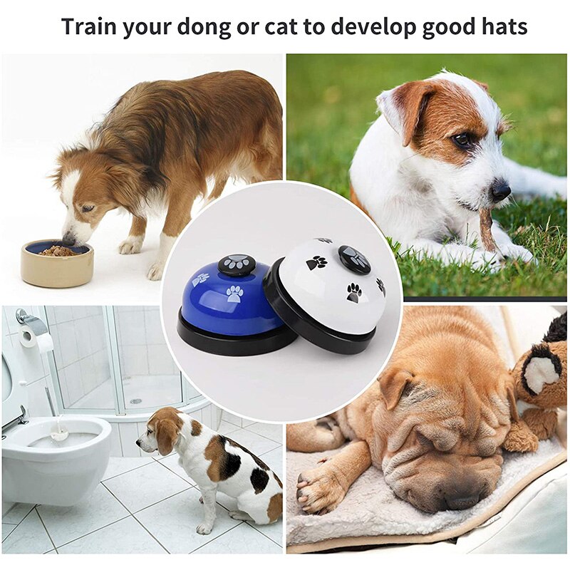 Campana de entrenamiento interactiva para perros y gatos, campana de Metal para alimentación de cachorros, suministros para entrenamiento de mascotas, juguete para mascotas