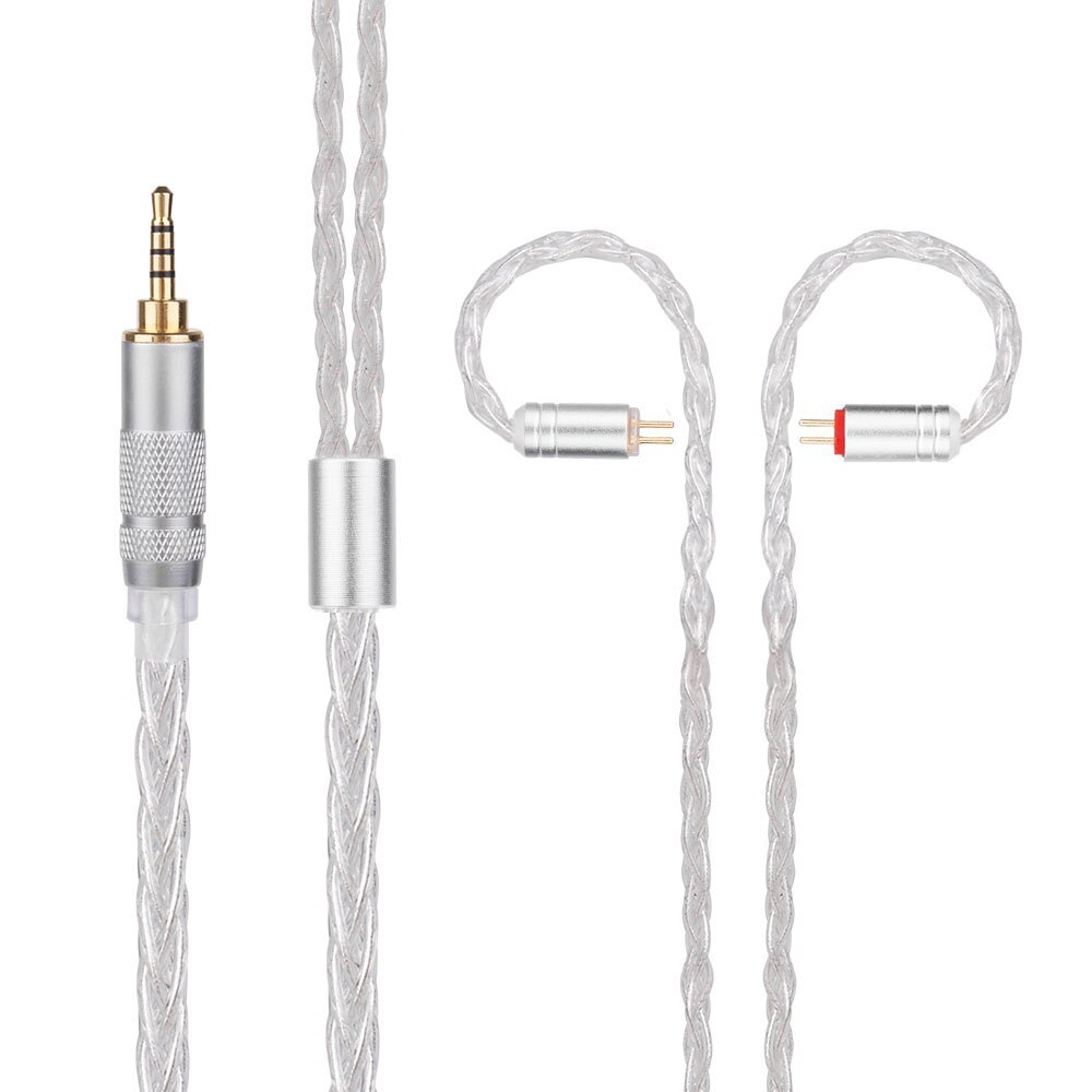 Ak yinyoo 8- adriges, versilbertes kopfhörerkabel ( 3.5/2.5/4.4mm /2 -pin) für yinyoo bl -03 ccz kbear  ks1 ks2