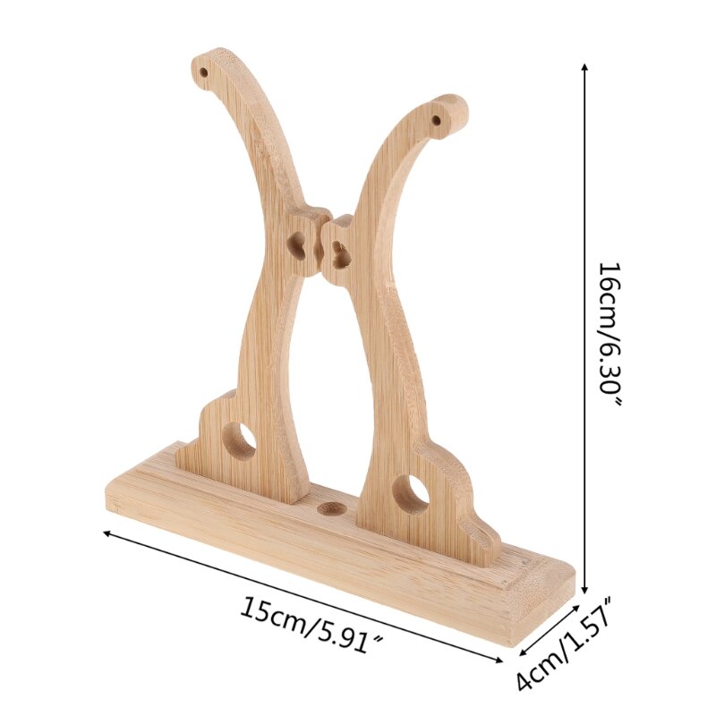 2022 Chinese Hand Fan Stand Wood Sturdy Round Fan Display Base Decorative Stand Handy Fan Display Holder Round Hand Fan