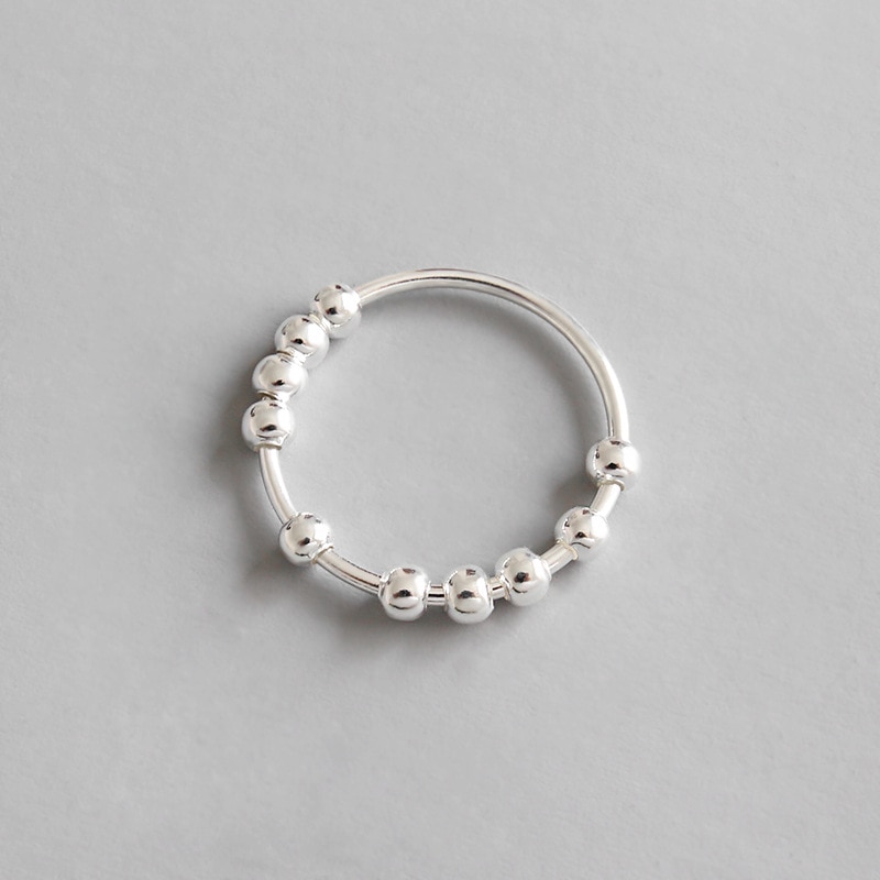 100% 925 Sterling Zilveren Kralen Ringen Voor Vrouwen Party Fijne Sieraden, mode Beste Vrienden Zilver 925 Ring Vrouw Accessoires