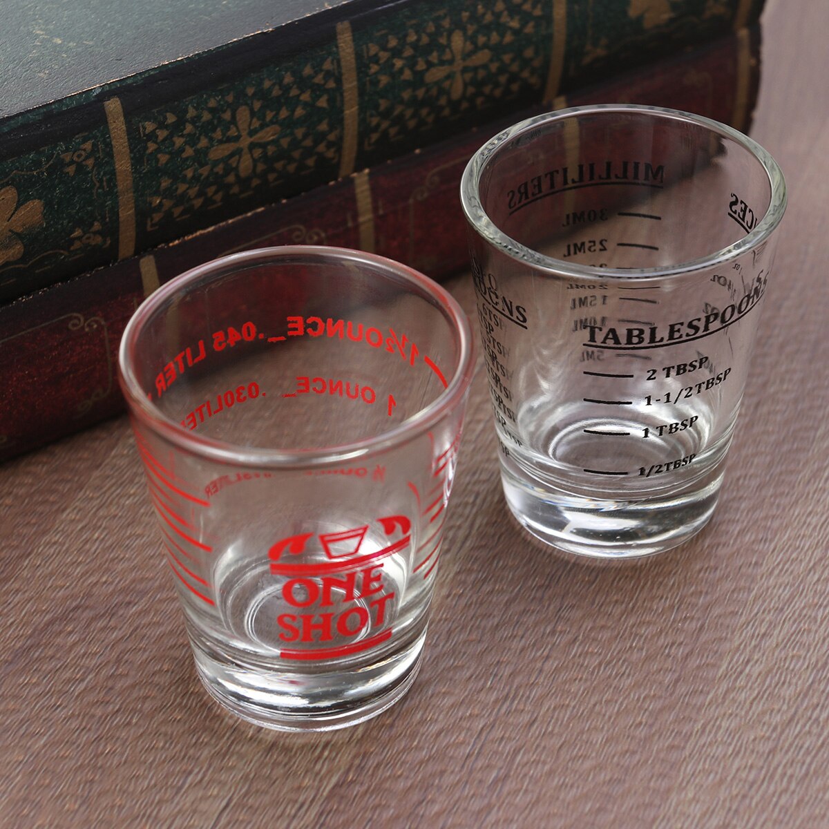 30ML Glass Measuring Cup Espresso Shot Glass Liquid Glass Ounce Cup with Scale Kitchen Measure Tool Supplies (Black)