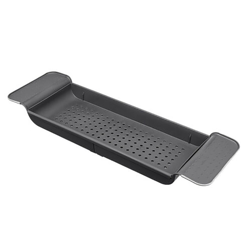 Drain Telescopic Bathtub Rack, Bathroom, Plastic Bath Basin Rack, Bathtub Tray, Kitchen Sink, Bath And Storage Rack: Black
