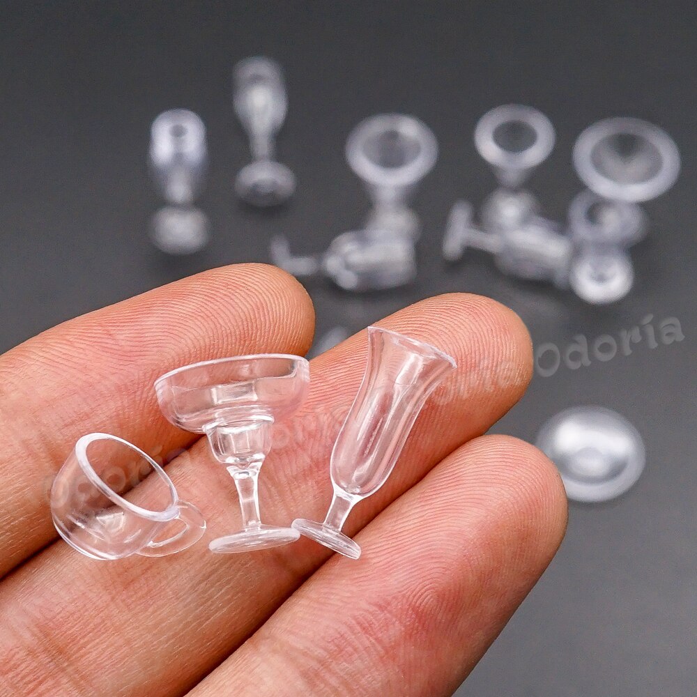 Odoria 1:12 Miniature 14PCS Clear Cups Set Glassware Tableware Miniature Dollhouse Kitchen Accessories Diningroom Restaurant