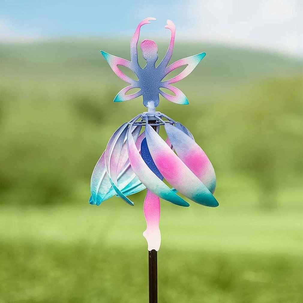Fairy Ballerina Wind Spinner Windmill Garden Wind Spinner Metal Garden Balcony Patio Decoration Windmill Decoration