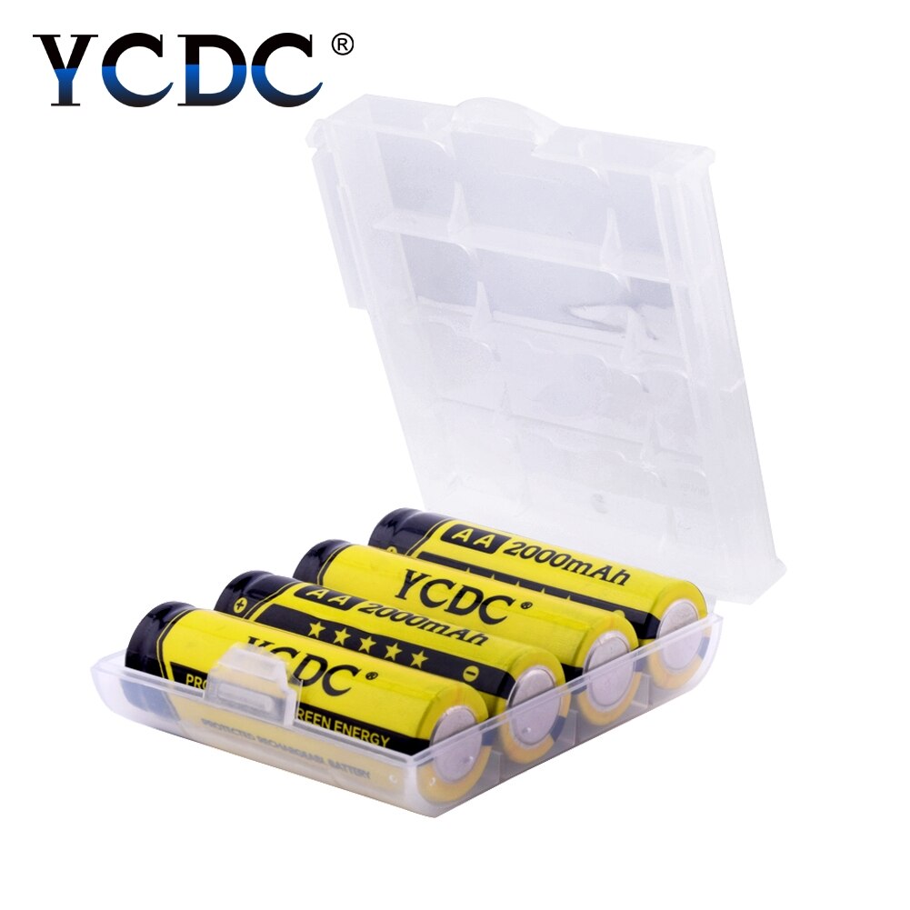 Ycdc 8 pces = aa + aaa baterias recarregáveis 1.2v ni-mh 1000mah aaa + 2000mah aa nimh bateria com células segurar caixa do caso