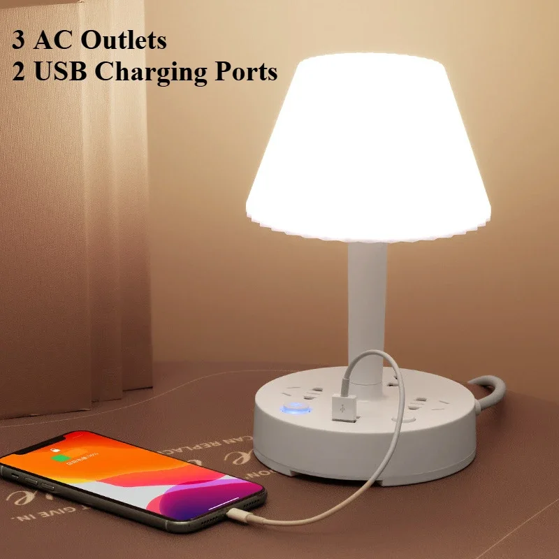 Lampada da scrivania con presa USB Striscia convertitore uno a più Striscia di illuminazione per luce notturna per camera da letto: Default Title